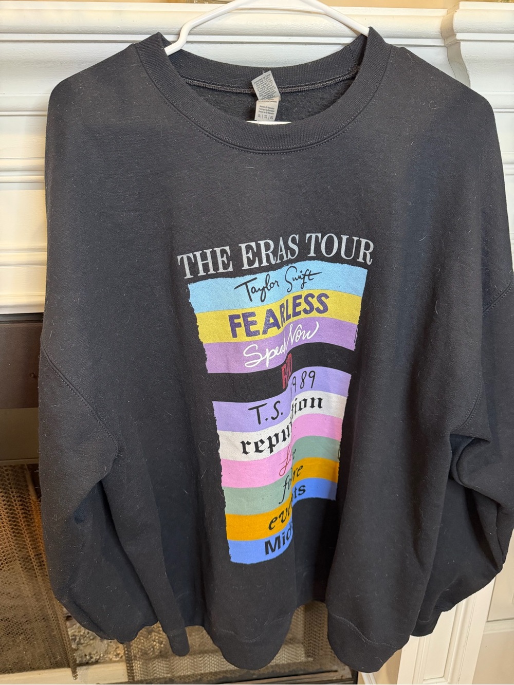 Taylor Swift The Eras Tour All Albums Font Collage Sweatshirt Black XL